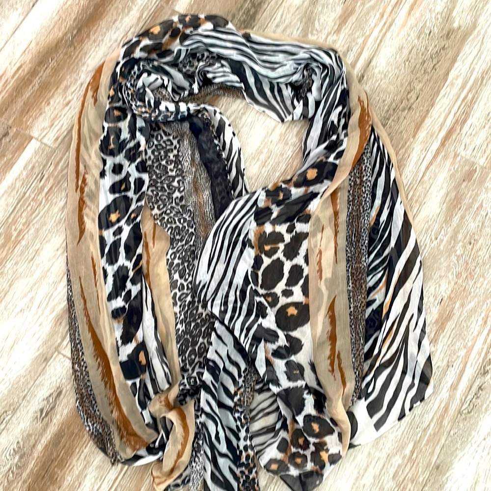 Animal print shoulder wrap or fluffy scarf